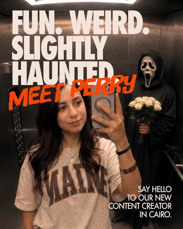 ThinkHuman Instagram post introducing Perry, the new Cairo content creator